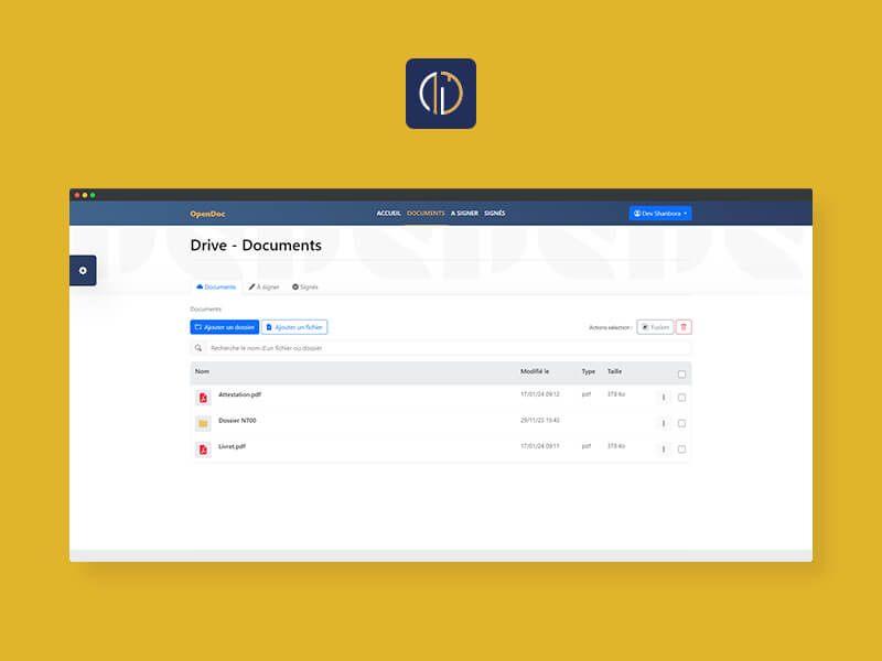 accueil application tablette et mobile de signature de pdf opendoc