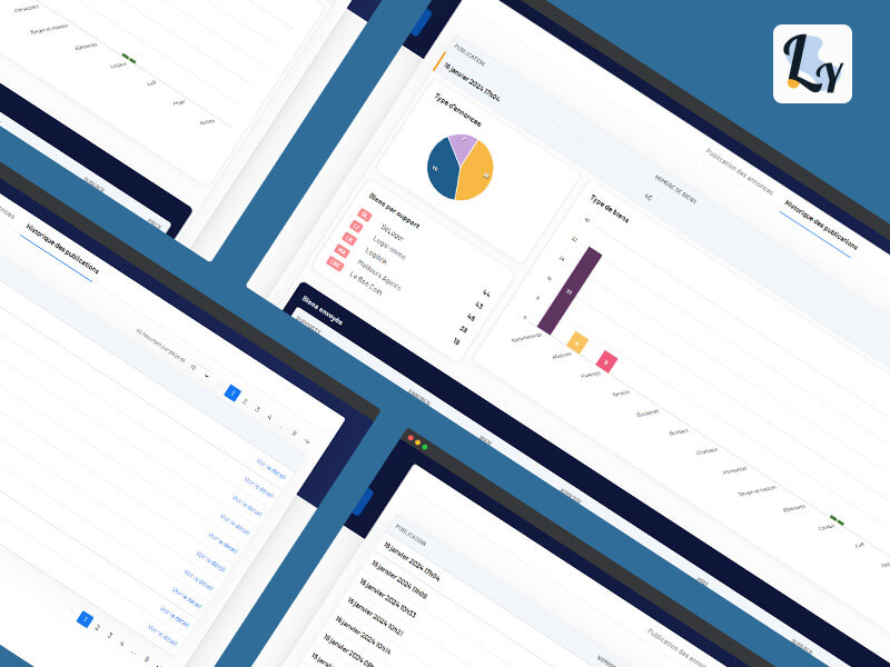 pages de publications du logiciel en ligne